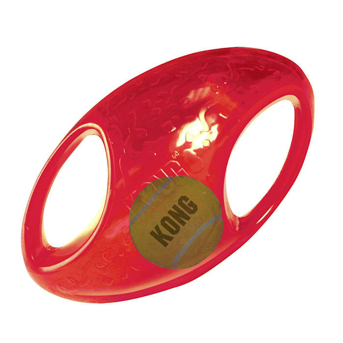 KONG Jumbler Football Dog Toy - Medium/Large - Squeaky Interactive Play
