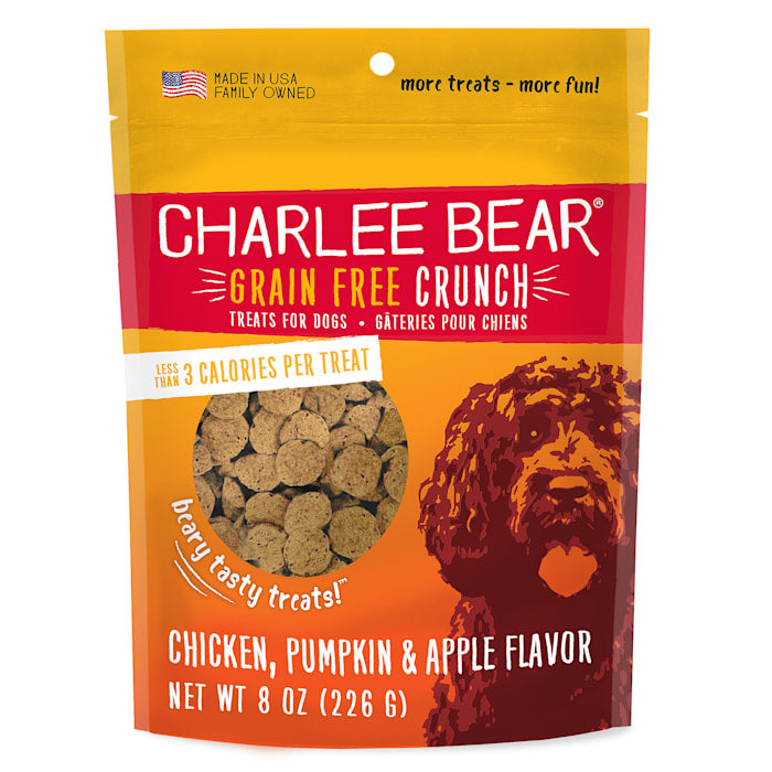 Charlee Bear Grain Free Crunch Dog Treats - Chicken, Pumpkin & Apple - 8 oz