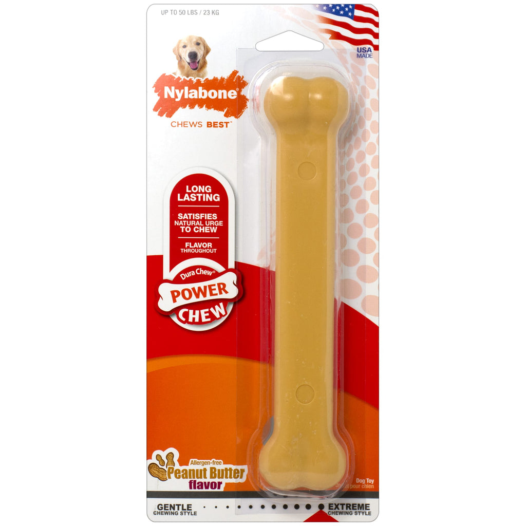 Nylabone Dura Chew Dog Bone - Peanut Butter Flavor - Giant
