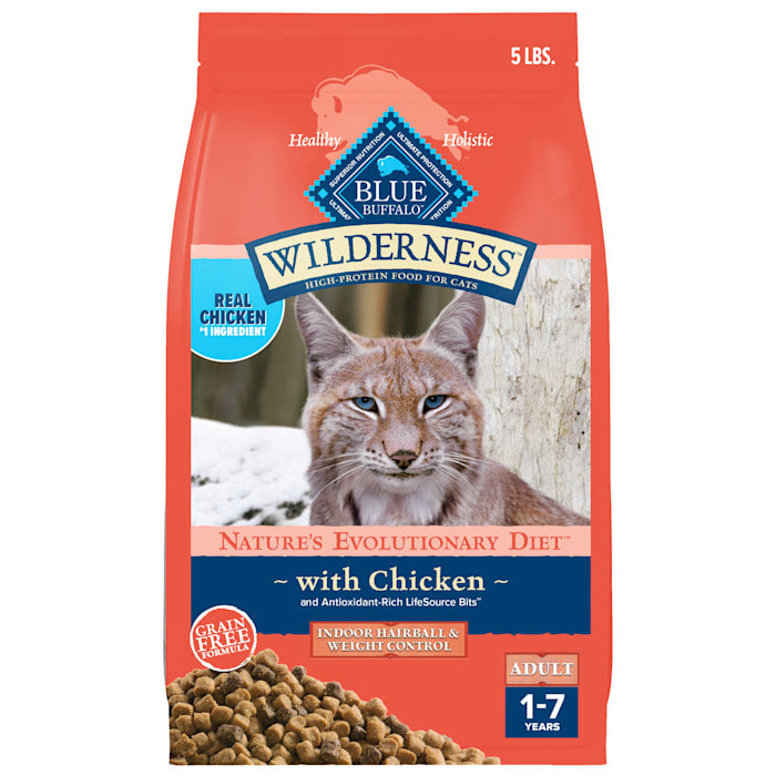 Blue Buffalo Wilderness Adult Indoor Hairball & Weight Control Chicken Recipe - 5 lb
