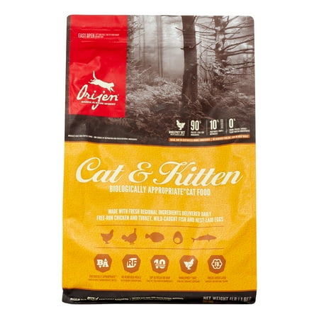 ORIJEN Original Cat & Kitten Grain-Free Dry Cat Food, 4 lb Bag