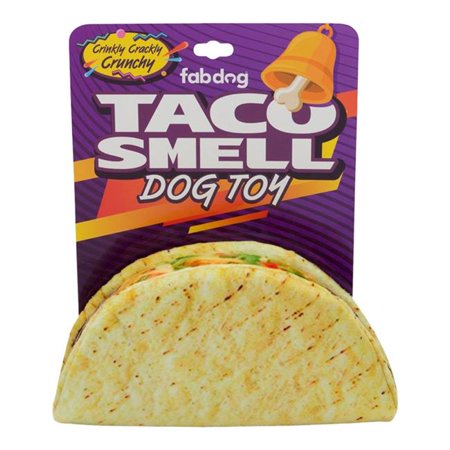 Fabdog Taco Smell Taco Dog Toy - Squeaky Plush Food Toy for Pets