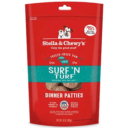 Stella & Chewy's Surf 'N Turf Freeze-Dried Raw Dinner Patties Dog Food, 5.5 oz