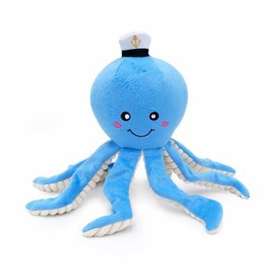 ZippyPaws Playful Pal Ollie the Octopus Plush Squeaker Rope Dog Toy