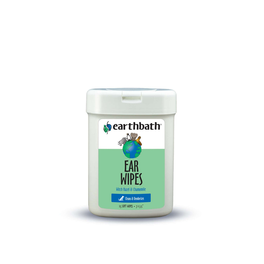 Earthbath Ear Wipes for Dogs & Cats - 25 Count | Gentle Cleansing with Witch Hazel