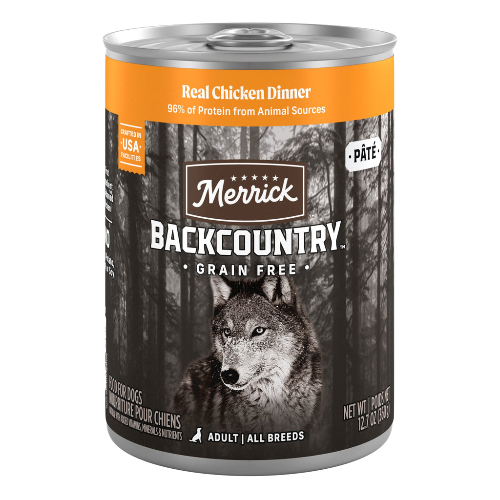 Merrick Backcountry 96% Real Chicken Grain-Free Wet Dog Food, 12.7 oz Can