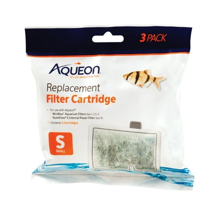 Aqueon Mini Bow Aquarium Filter Replacement Cartridges, Small, 3-Pack
