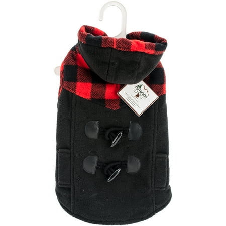 Outdoor Dog Coat XS - Black & Plaid or Red Buffalo Plaid - Winter Jacket