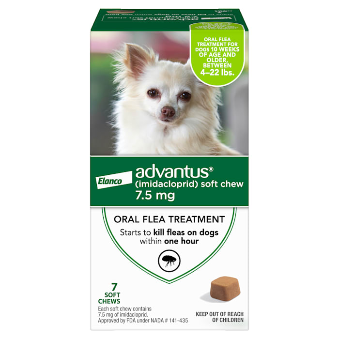 Advantus Dog Flea Treatment Soft Chews, 4-22 lbs, 7.5mg, 7 Count