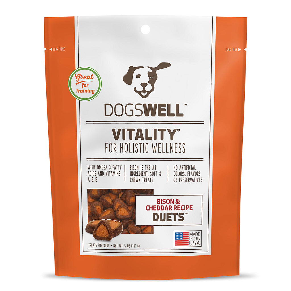 Dogswell Vitality Bison and Cheddar Duets Dog Treats, 5oz