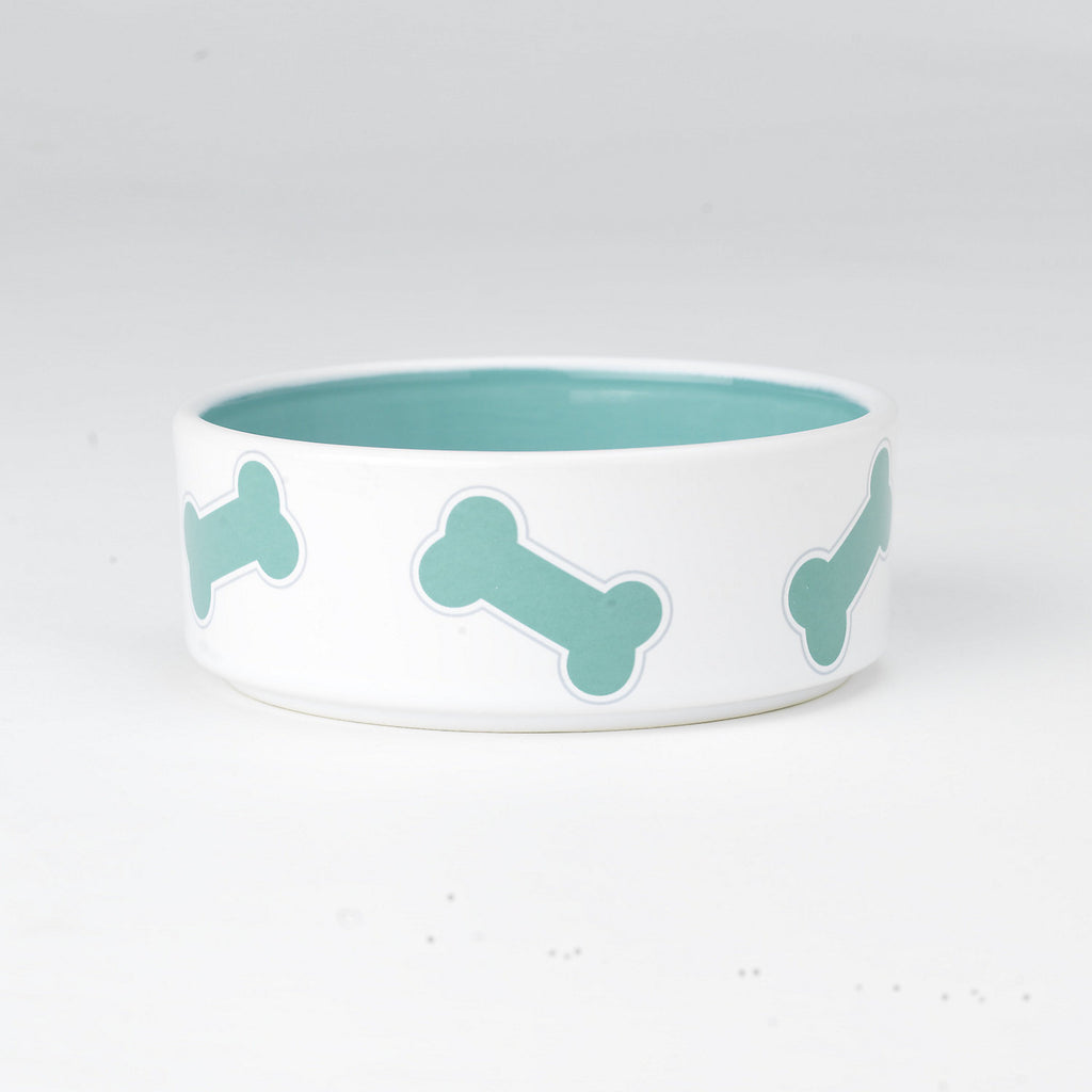 Petrageous Designs Kool Bones Turqoise Dog Bowl, 2 Cup