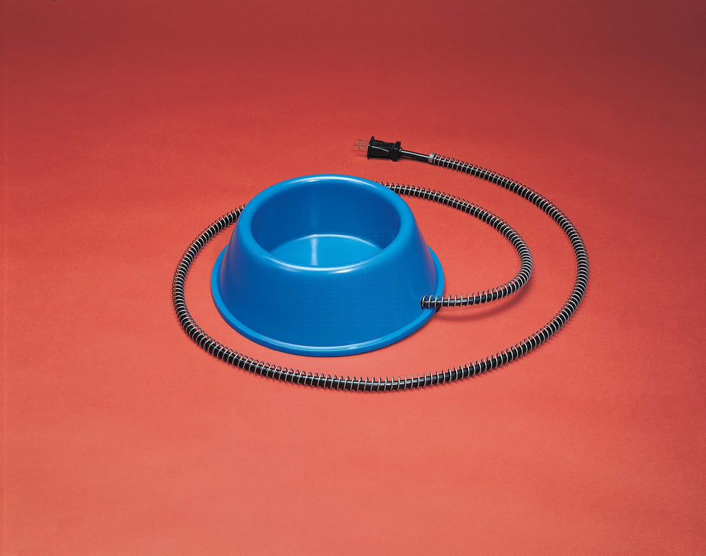 API Plastic Heated Pet Bowl 1 Quart   Blue