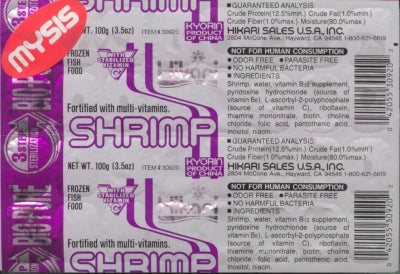 Hikari Bio-Pure Frozen Mysis Shrimp Fish Food 3.5oz (100g) - 32 Cubes