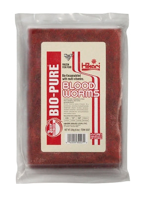 Hikari Bio-Pure Frozen Blood Worms - 8 oz Flat Pack - Fish Food