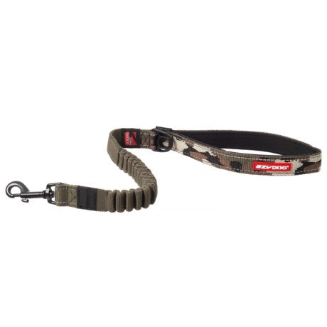 EzyDog Zero Shock Dog Leash - Bungee Leash, Dual Handle, Reflective - Green Camo, 25-Inch