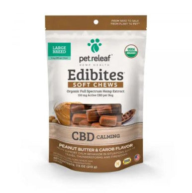 Pet Releaf Peanut Butter and Carob - Calming Edibites Large Breed