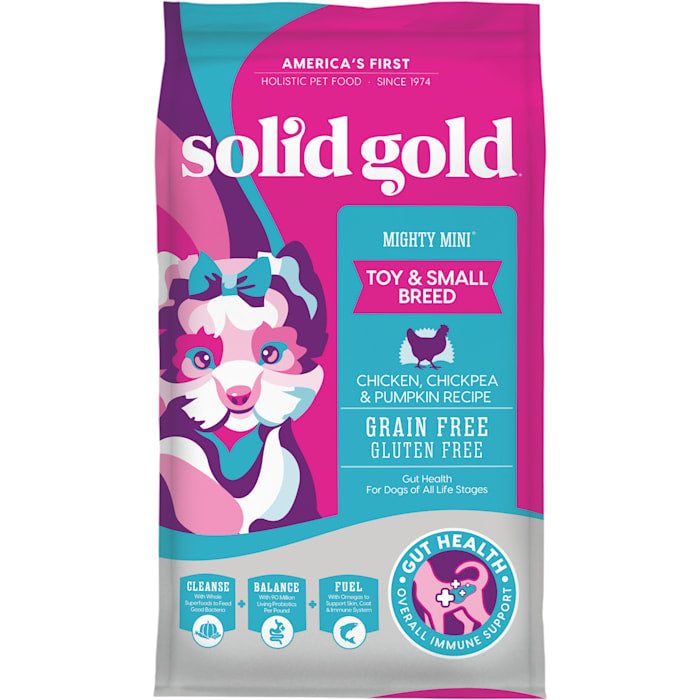 Solid Gold Mighty Mini Small Breed Dog Food - Chicken, Pumpkin, & Chickpea Recipe - 4 lb Bag