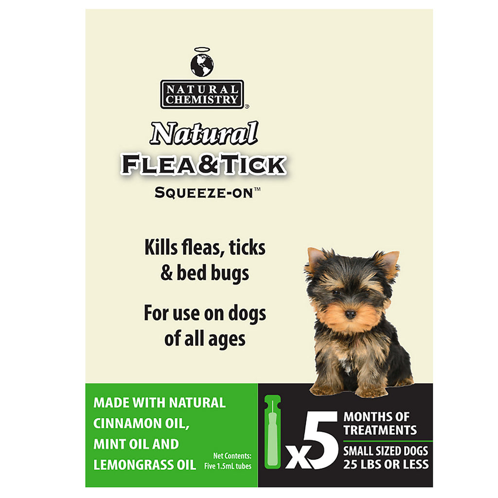 Natural Chemistry Flea & Tick Squeeze-On for Small Dogs (Under 25 lbs) - 5 Month Supply