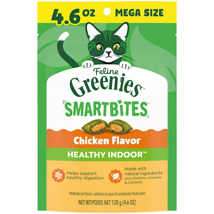 FELINE GREENIES SMARTBITES Hairball Control Chicken Flavor Treats for Cats 4.6oz