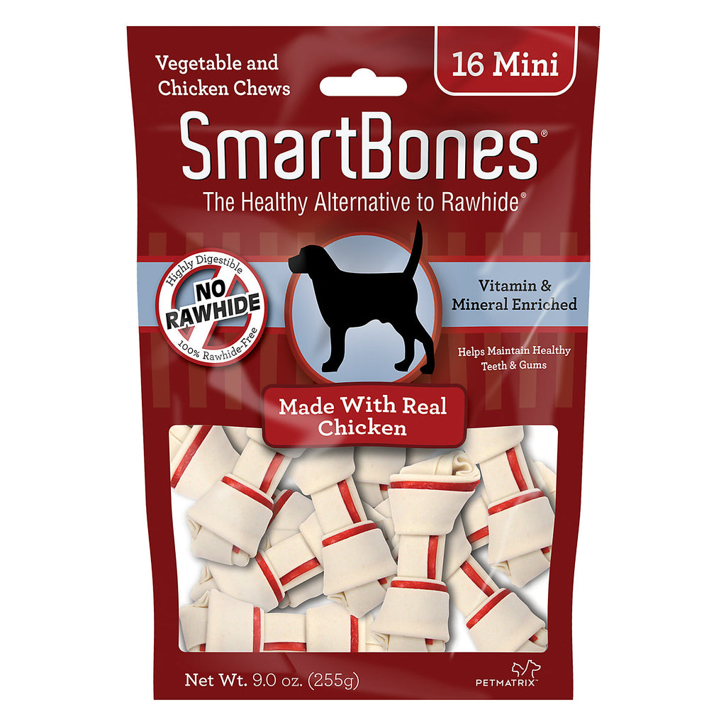 SmartBones Chicken Mini Bones for Dogs  Rawhide-Free 16 Pk
