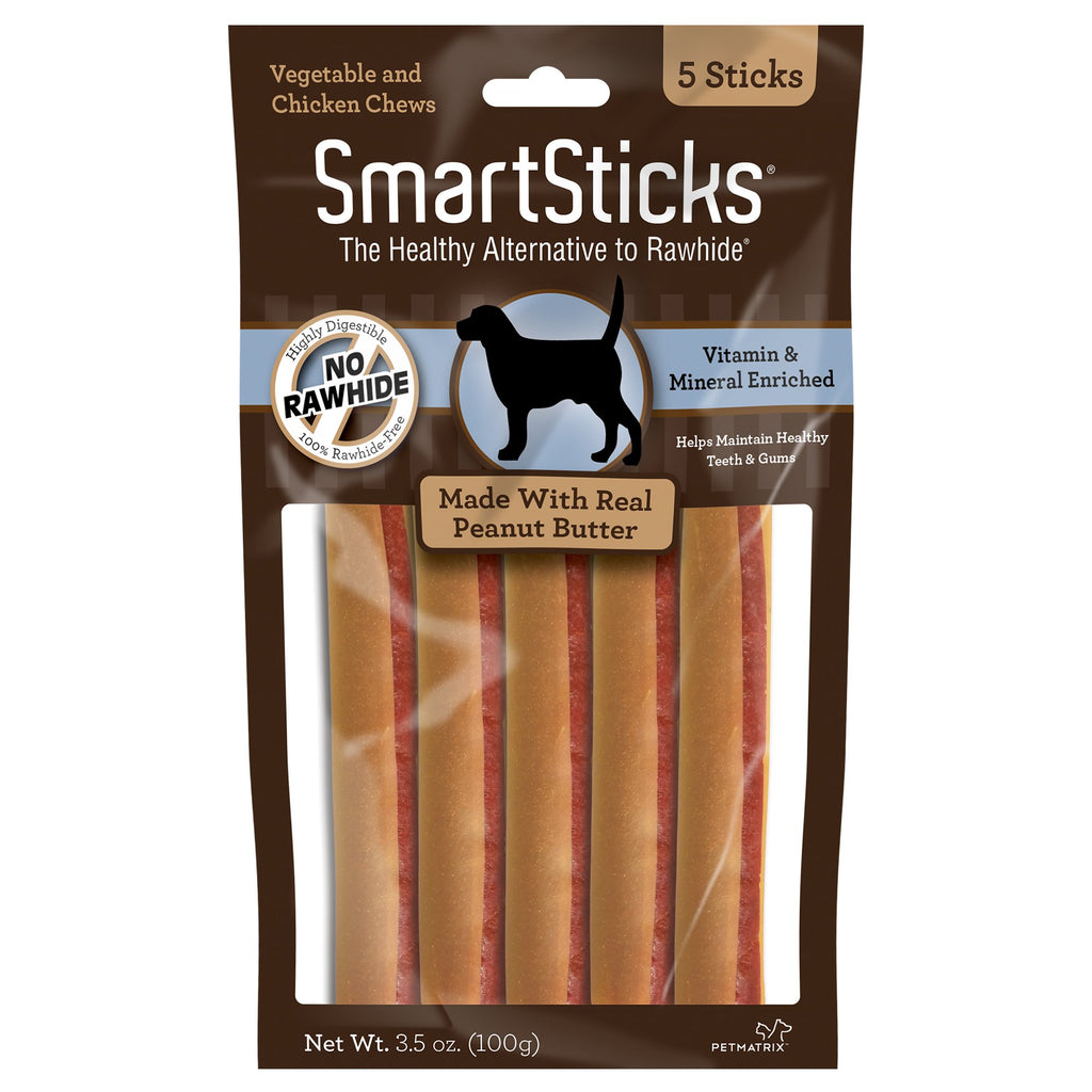 SmartBones SmartSticks Peanut Butter Chews Dog Treats Raw...
