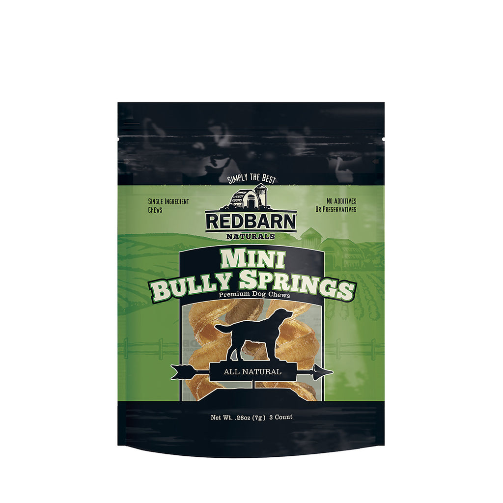 Redbarn Naturals Mini Bully Springs Dog Chews, 3-Pack