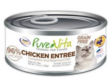 PureVita Grain-Free 96% Chicken & Chicken Liver Entree Canned Cat Food, 5.5 oz (Pack of 12)