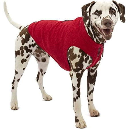 Kurgo K9 Core Dog Sweater - Heather Red - XS - Knit Fleece Lined Pet Jacket with Harness Zipper