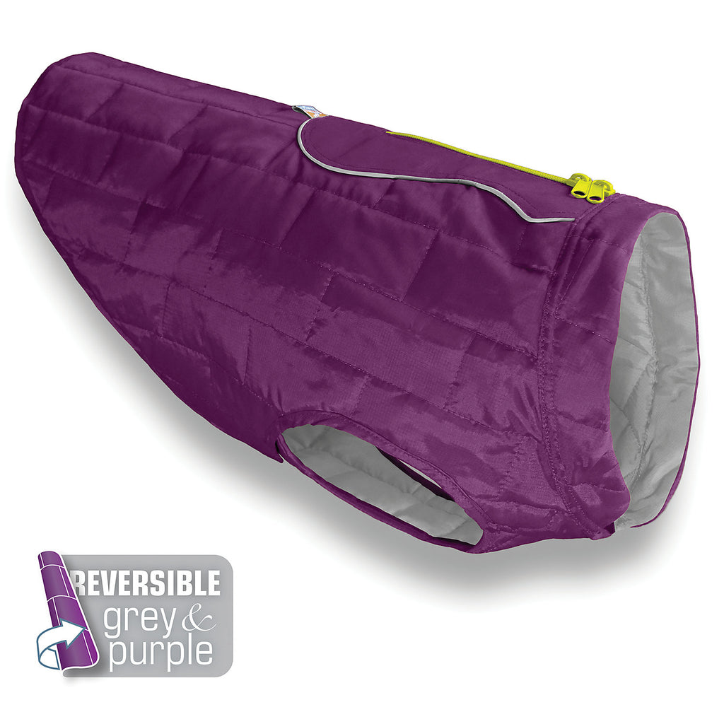 Kurgo Loft Dog Jacket, Large, Purple/Grey, Reversible, Winter Coat