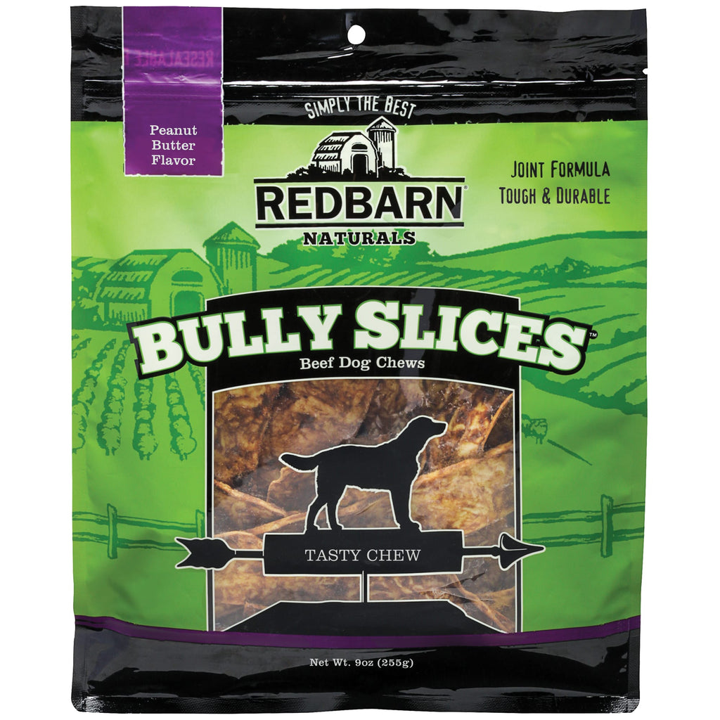 Redbarn Bully Slices Peanut Butter Dog Treats, 9 oz - Natural Beef Hide Chews