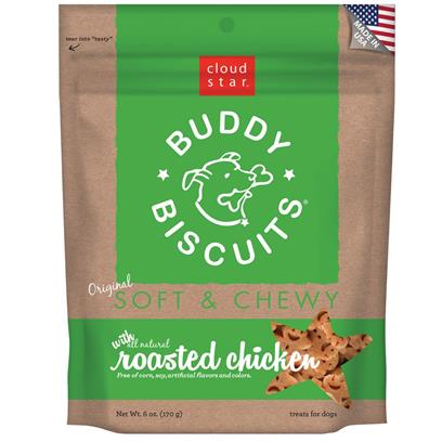 Cloud Star Soft & Chewy Buddy Biscuits Dog Treats, Grilled Beef, 6 oz Pouch