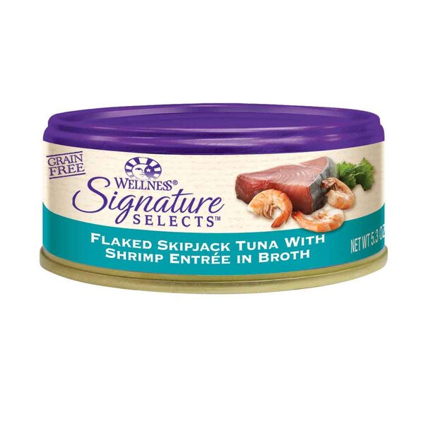 Wellness CORE Signature Selects Flaked Tuna & Shrimp Grain-Free Wet Cat Food, 5.3 oz