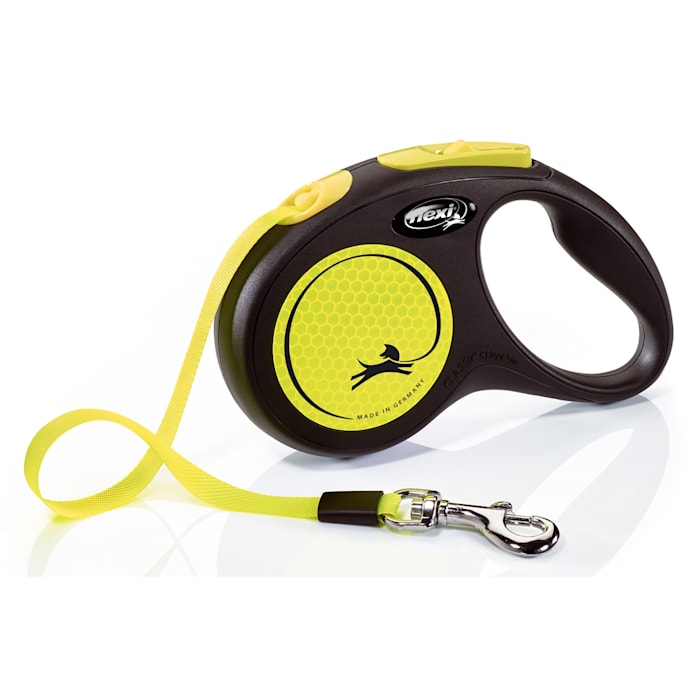 Flexi Neon Retractable Dog Leash, Small, 16 ft, Neon Yellow/Black