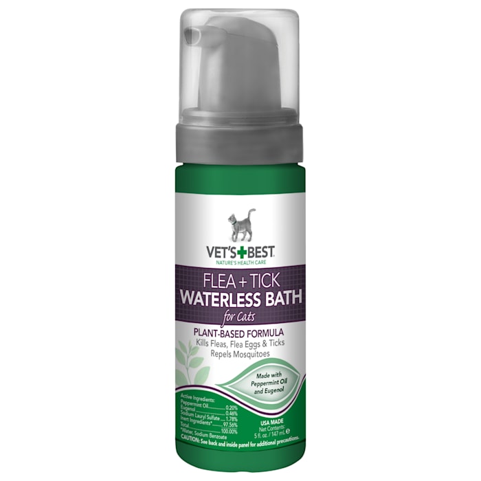 Vet's Best Flea and Tick Waterless Bath Foam for Cats - 5 oz
