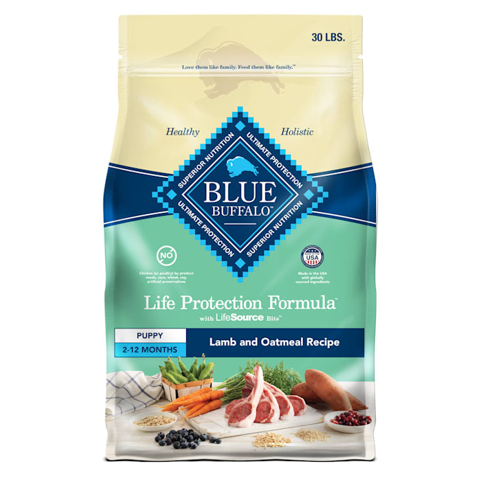 Blue Buffalo Life Protection Puppy Food - Lamb & Oatmeal Recipe - 30 lb Bag