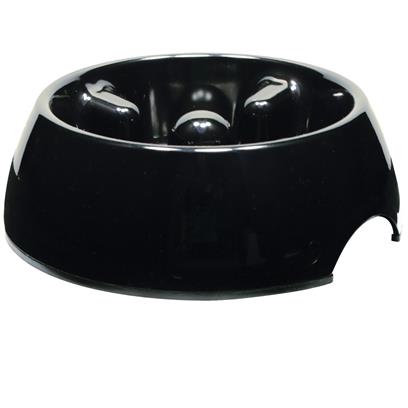 Dogit Go Slow Anti-Gulping Dog Bowl - Medium, 600 ml, Black