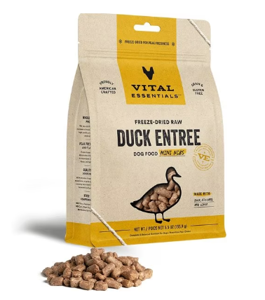 Vital Essentials Freeze-Dried Raw Duck Mini Nibs Dog Treats, 5.5 oz