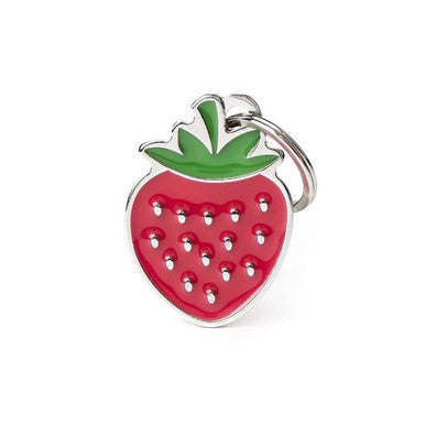 MyFamily Food Strawberry Pet ID Tag - Engravable Dog/Cat Tag