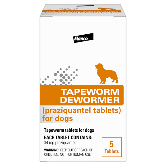 Elanco/Bayer Dog Tapeworm Dewormer Tablets - 5 Count - Praziquantel