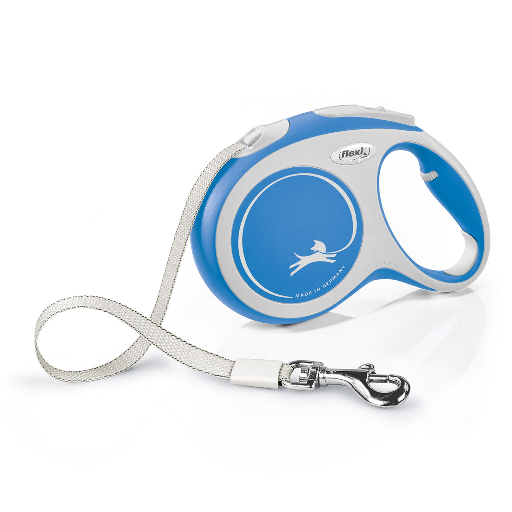 Flexi New Comfort Large Retractable Tape Dog Leash, 16 ft, Blue, 132 lbs