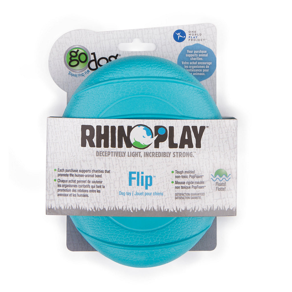 godog rhino play flip toy, large, teal