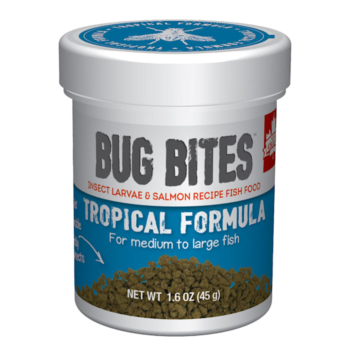 Fluval Bug Bites Tropical Formula Granules for Medium-Large Fish - 1.59 oz