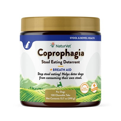 NaturVet Coprophagia Stool Eating Deterrent Plus Breath Aid - 60 Chewable Tablets