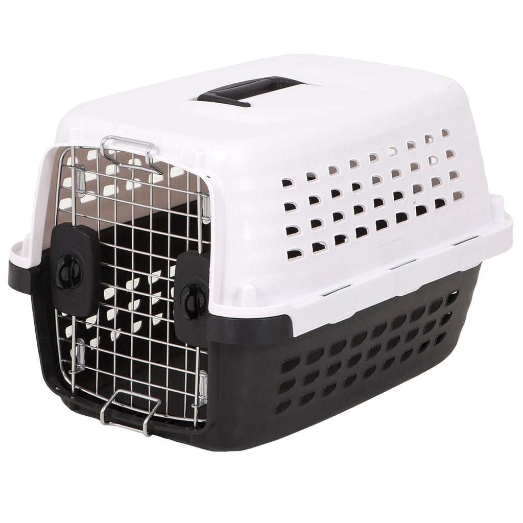 Petmate Compass Fashion Kennel - 19 inch - White/Black - Dog/Cat Carrier