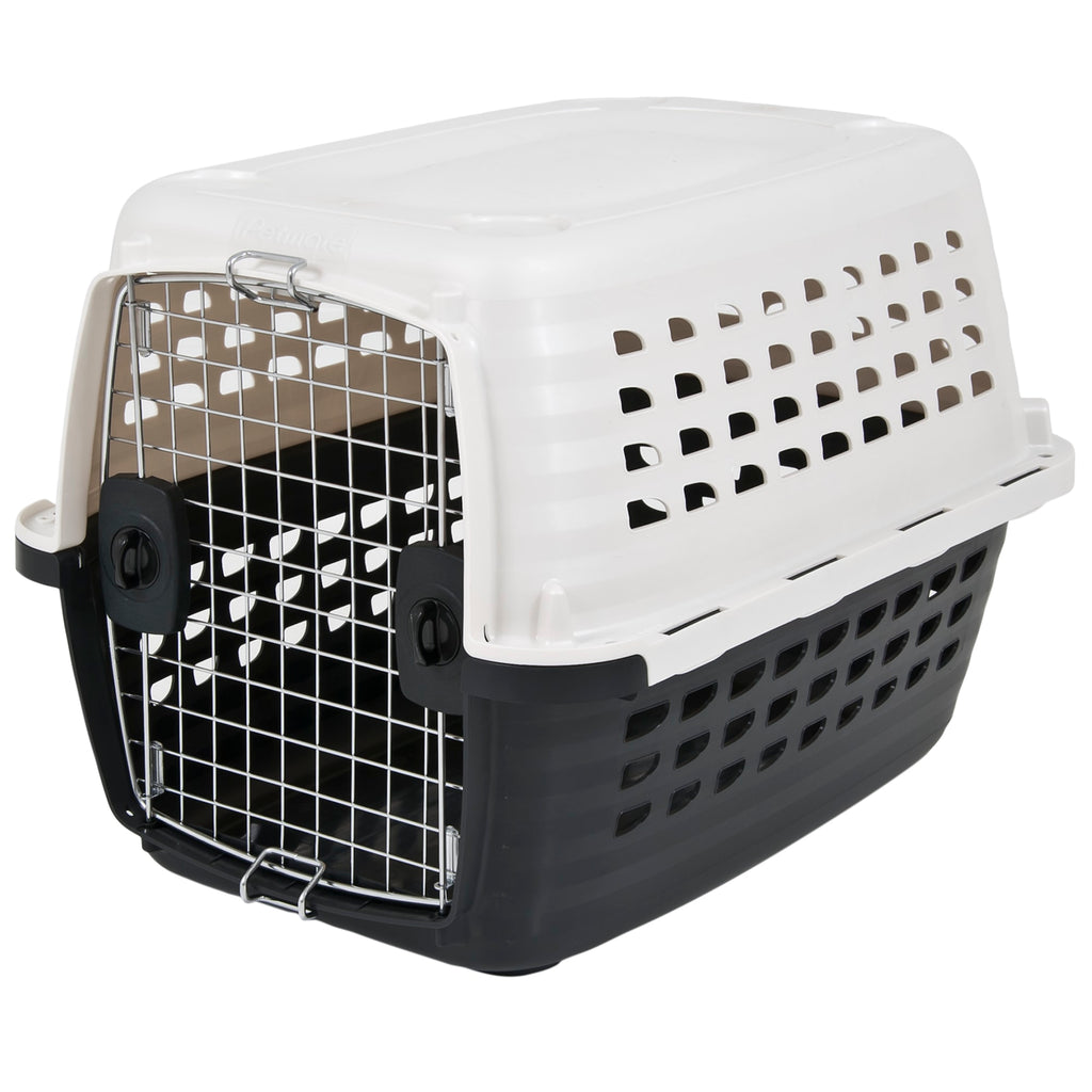 Petmate Compass Kennel, 28in, 20-30lbs, Pearl White/Black