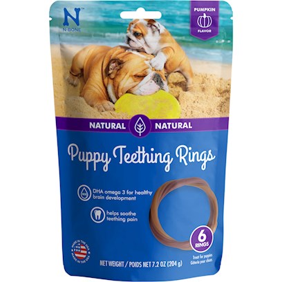N-Bone Puppy Teething Ring - Pumpkin Flavor - Single Pack - Puppy Chew Treat