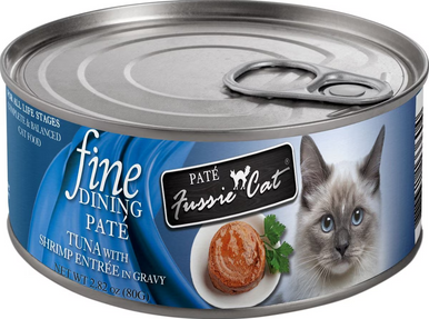 Fussie Cat Fine Dining Pate Tuna with Shrimp Entree Wet Cat Food - 2.82 oz Can