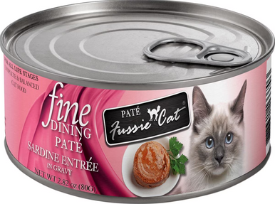 Fussie Cat Fine Dining Pate Sardine Entree - Wet Cat Food, 2.82oz