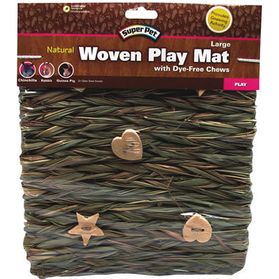 Kaytee Natural Woven Play Mat - Large, Small Animal Toy with Wood Chews