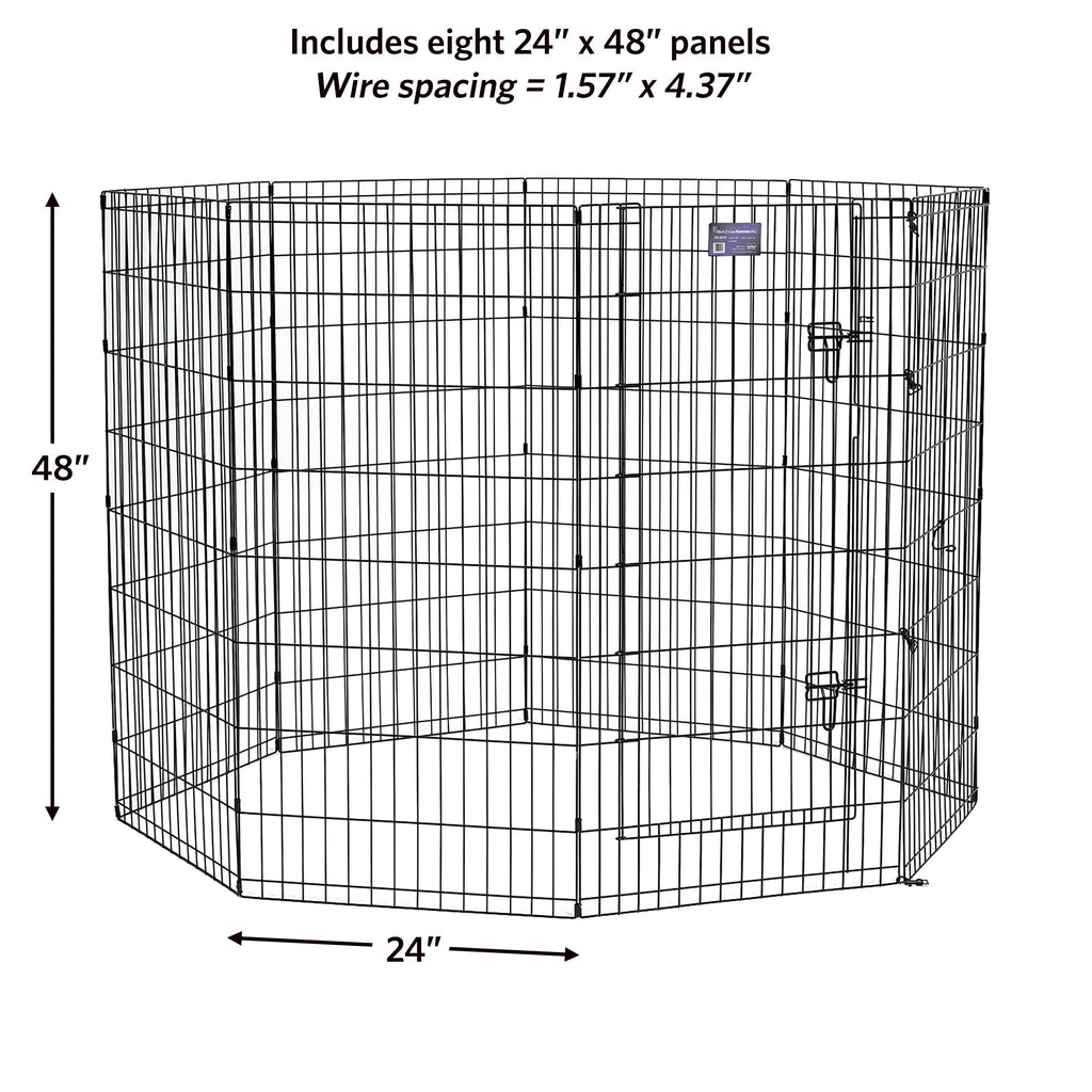 Midwest Contour Exercise Pen - Black, 48 inch, with Door - Dog/Small Animal Playpen